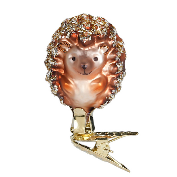 Baby Hedgehog on Clip Ornament by Inge Glas of Germany