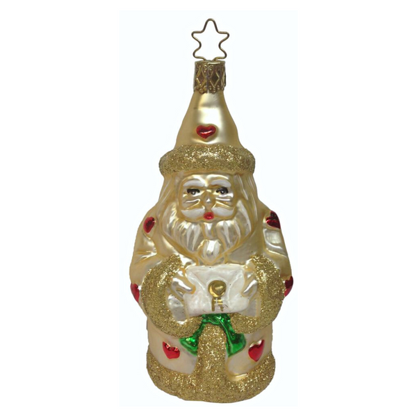 Hearty Pearly Santa Ornament by Inge Glas of Germany
