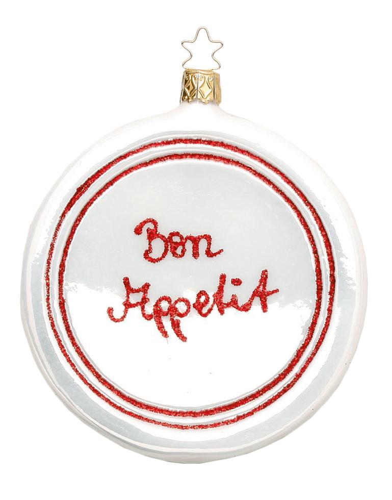 Bon Appetit Plate Ornament by Inge Glas of Germany