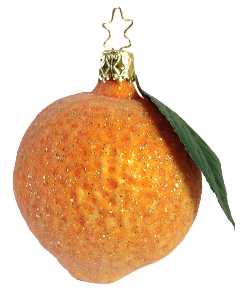 Frosted Orange Ornament by Inge Glas of Germany