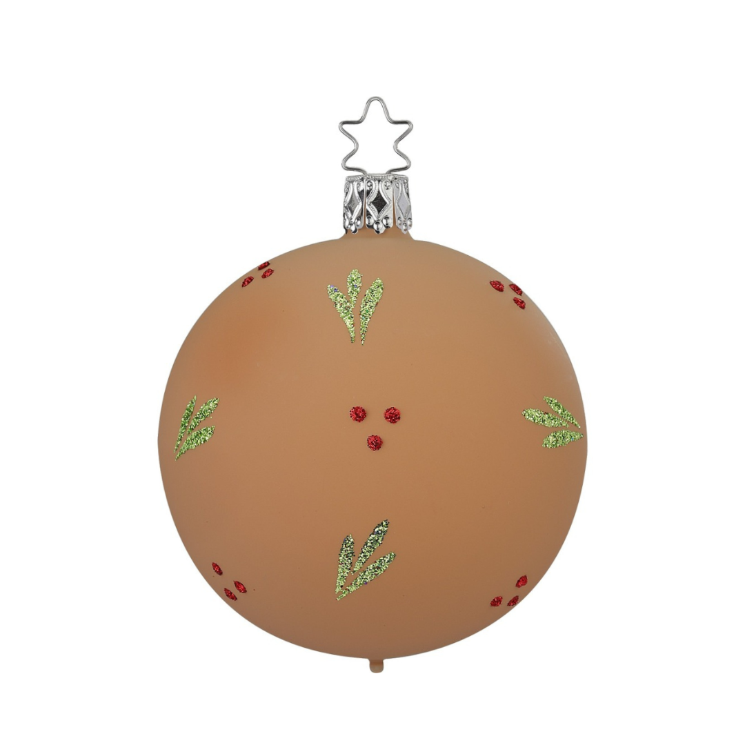 Mistletoes Ball, eggshell matte, 8cm by Inge Glas of Germany