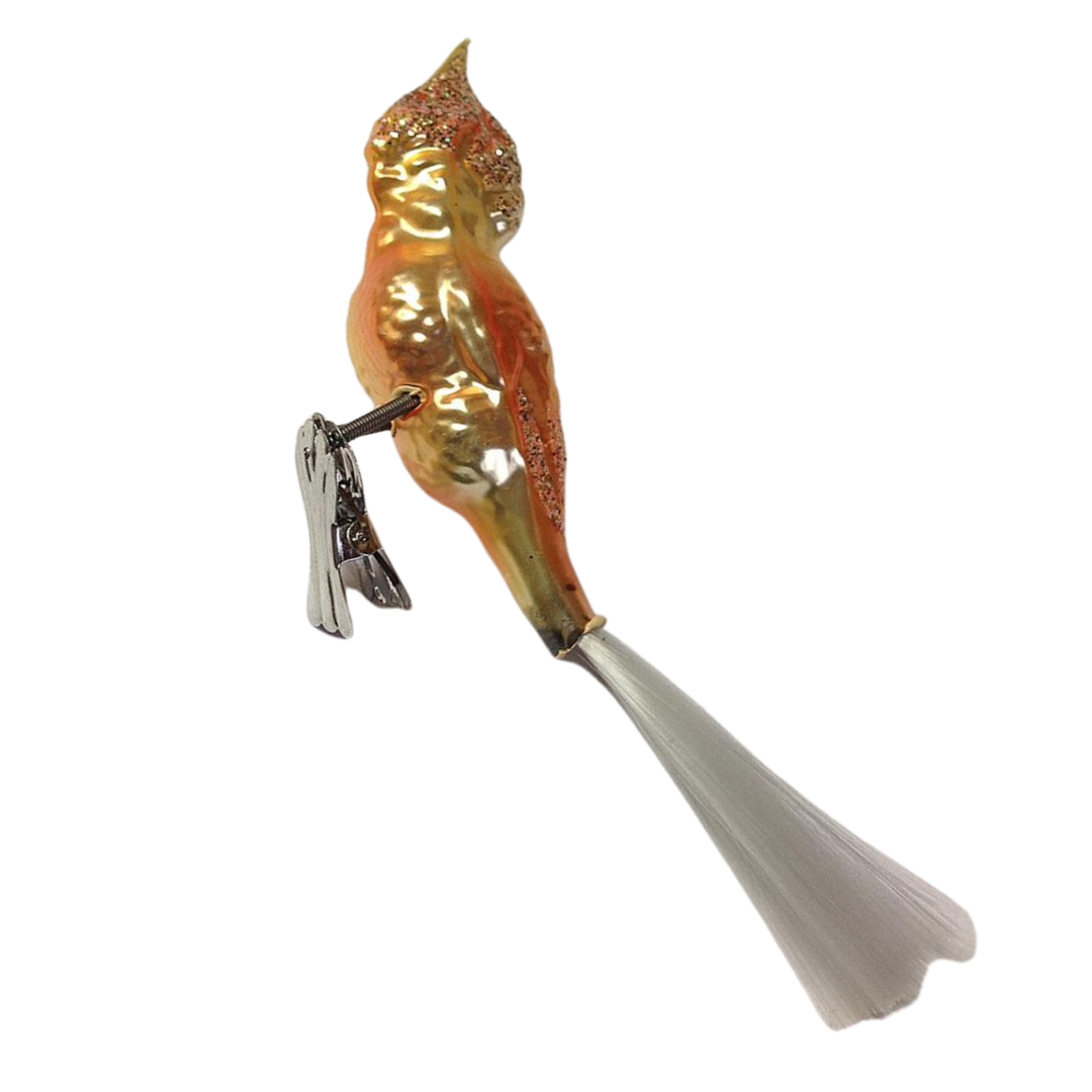 Gold Cockatiel Ornament by Inge Glas of Germany
