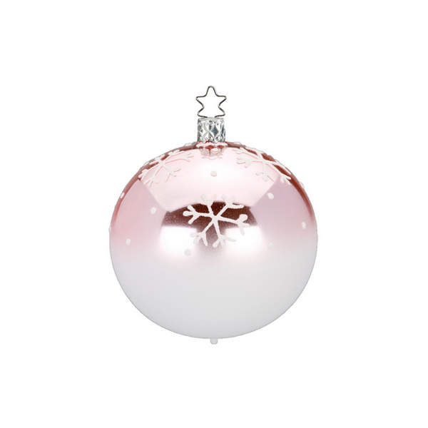Snow Crystal Ball, pink, small by Inge Glas of Germany
