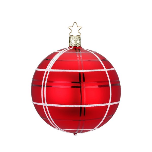 Dressy Check Ball, red, by Inge Glas of Germany