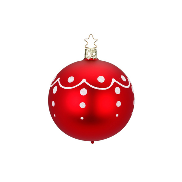 Santa's Favorites Ball red, small, by Inge Glas of Germany
