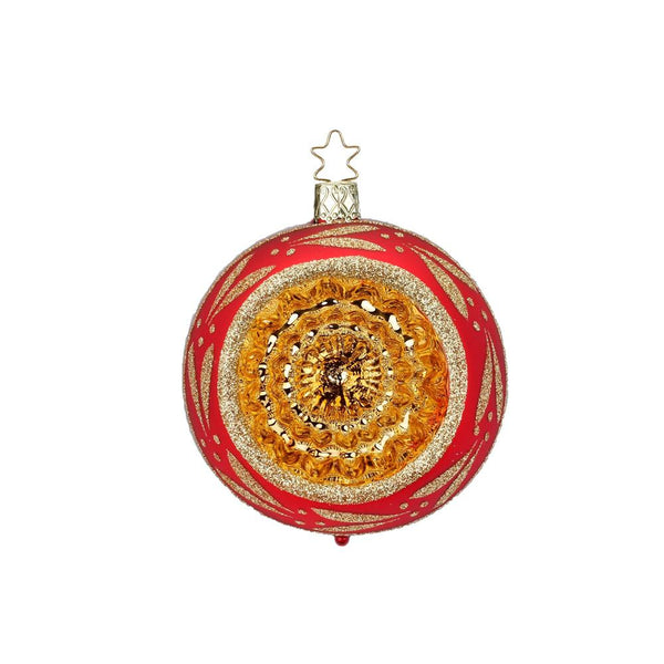 2.4" Red Flower Reflection Ornament by Inge Glas of Germany