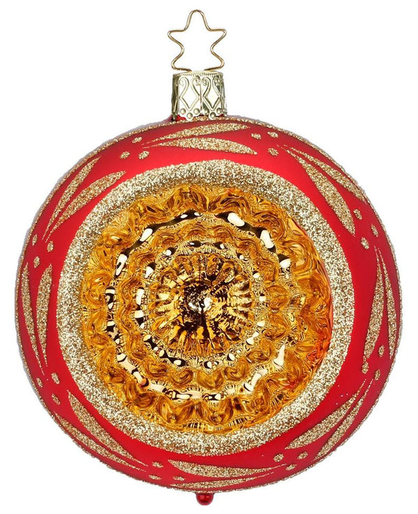 Flower Reflection Ornament, red, 10cm by Inge Glas of Germany