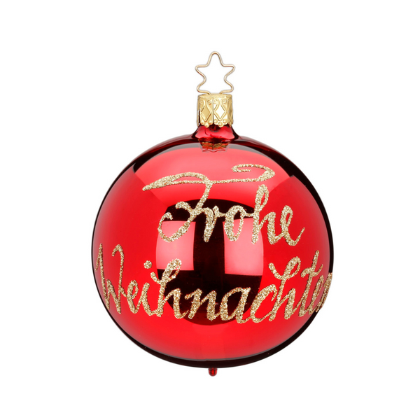 Frohe Weihnachten Ball, red by Inge Glas of Germany