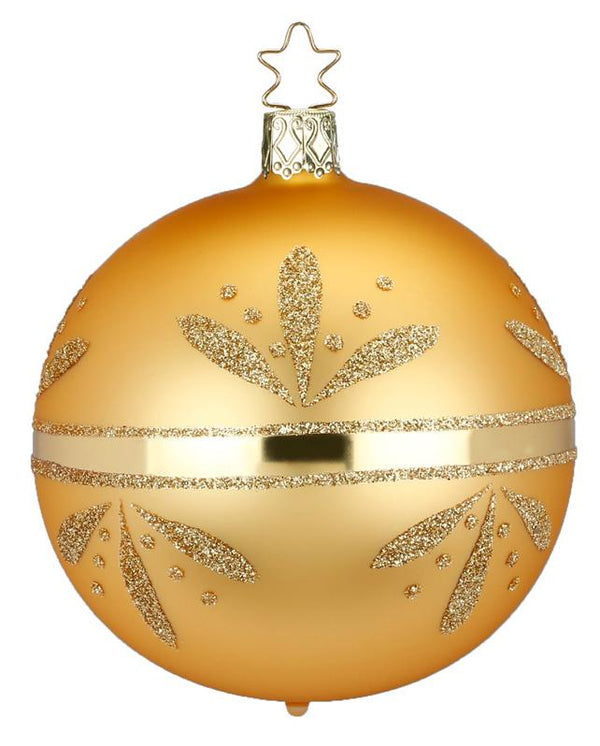 Flower Border Ball, Inkagold matte, 8cm by Inge Glas of Germany