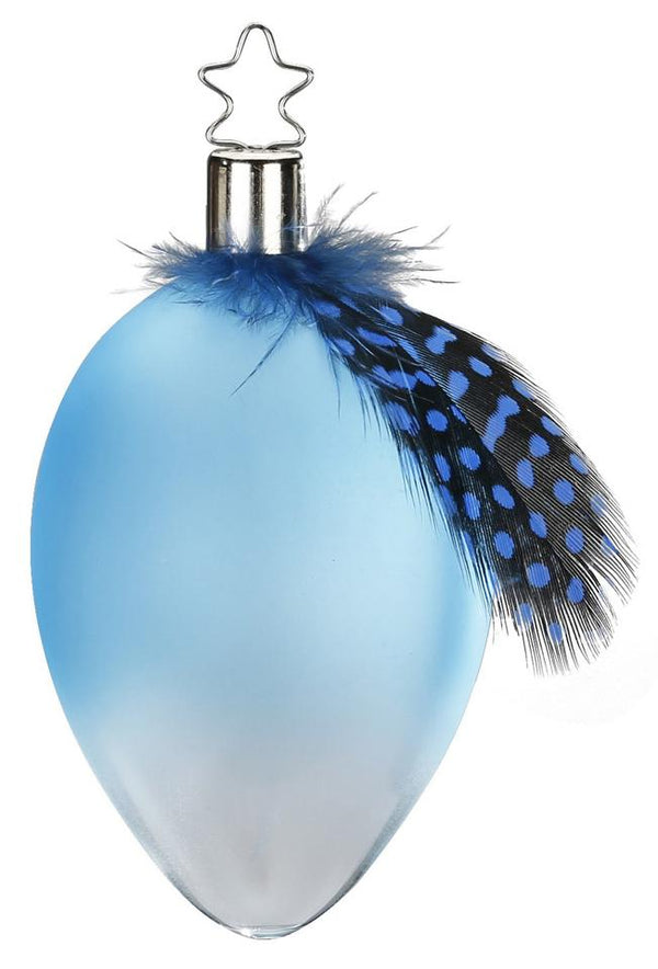 Blue Weightless Egg Ornament by Inge Glas of Germany