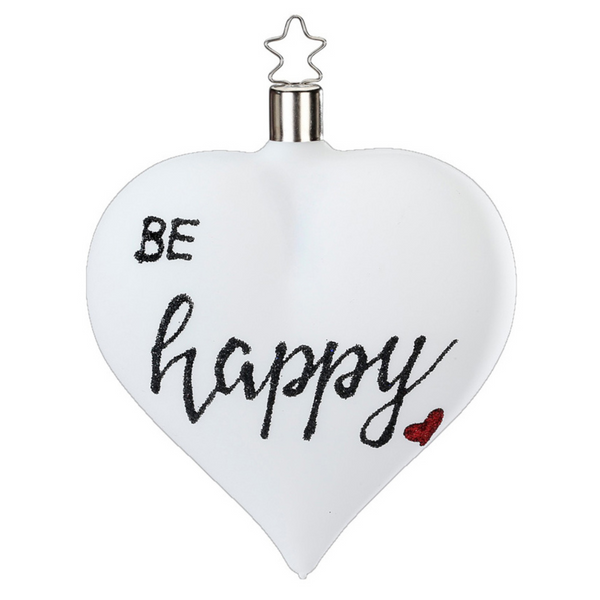 Be Happy Heart Ornament by Inge Glas of Germany