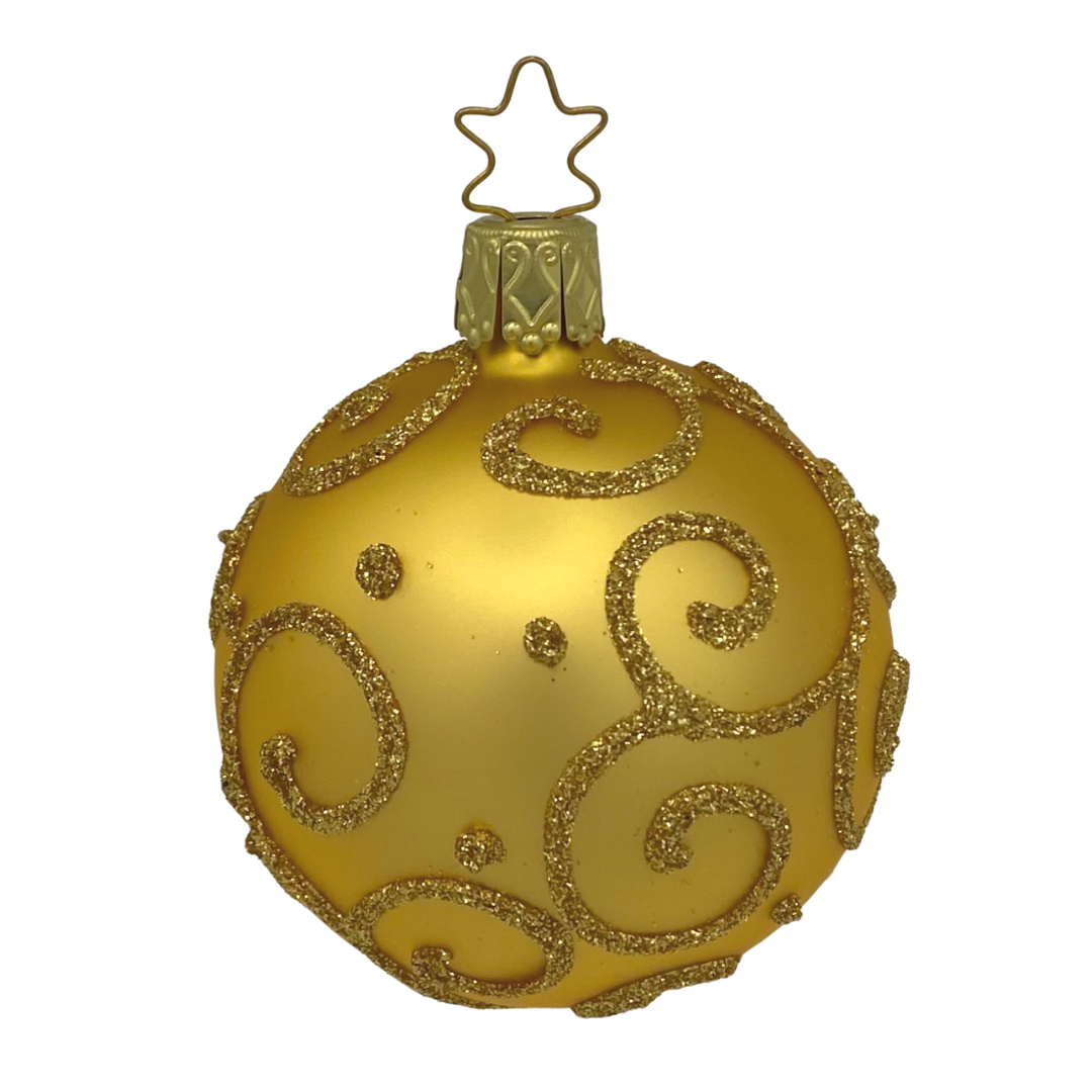 Barocco Ball, gold, small, by Inge Glas of Germany