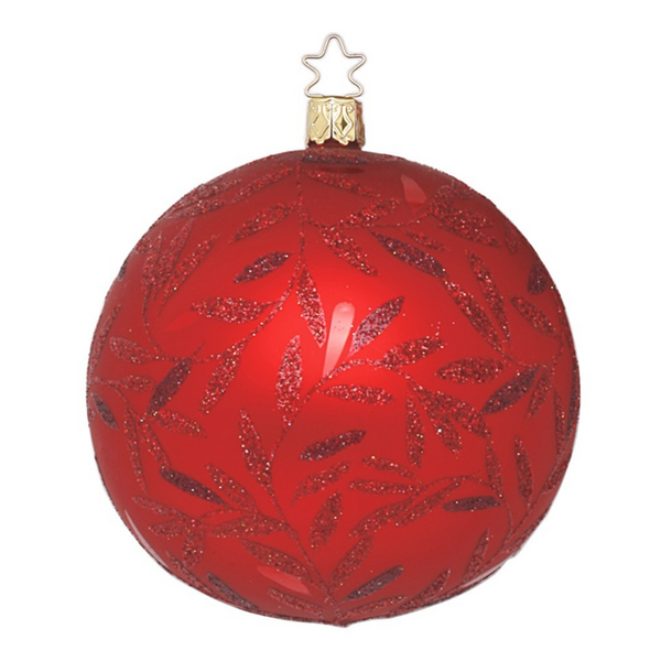 Delights Ball, red matte, 15 cm by Inge Glas of Germany