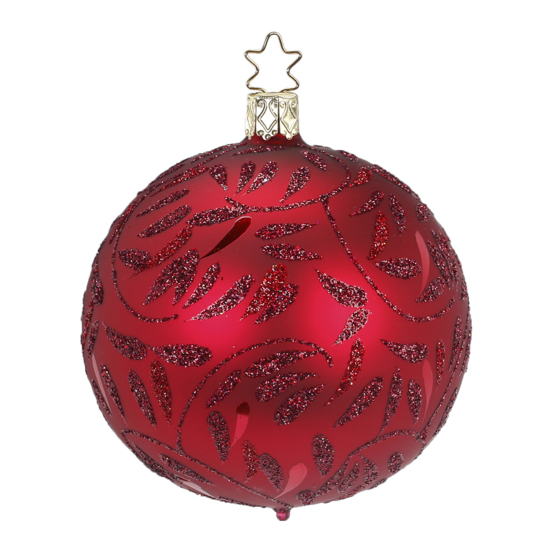 Delights Ball, oxblood matte, 12cm by Inge Glas of Germany