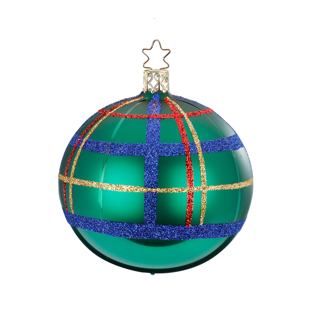 Christmas Check Ball, Green by Inge Glas of Germany