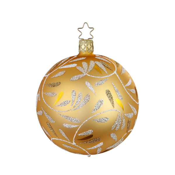 Delights Ball Ornament, Gold Matte by Inge Glas of Germany
