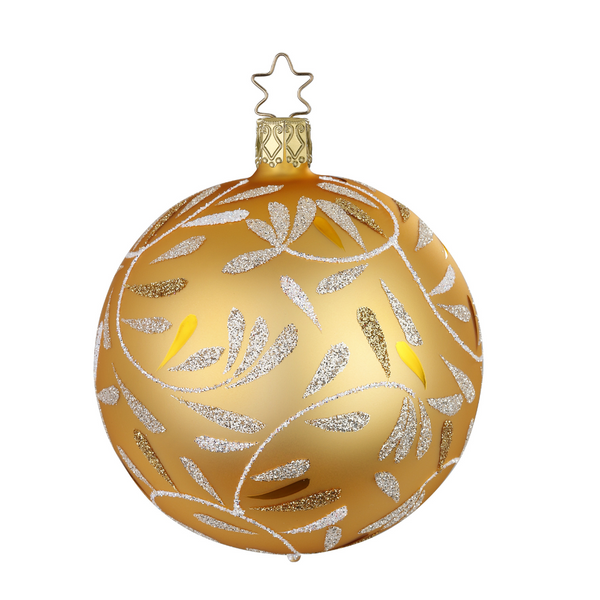 Delights Ball Ornament, Gold Matte, Large by Inge Glas of Germany