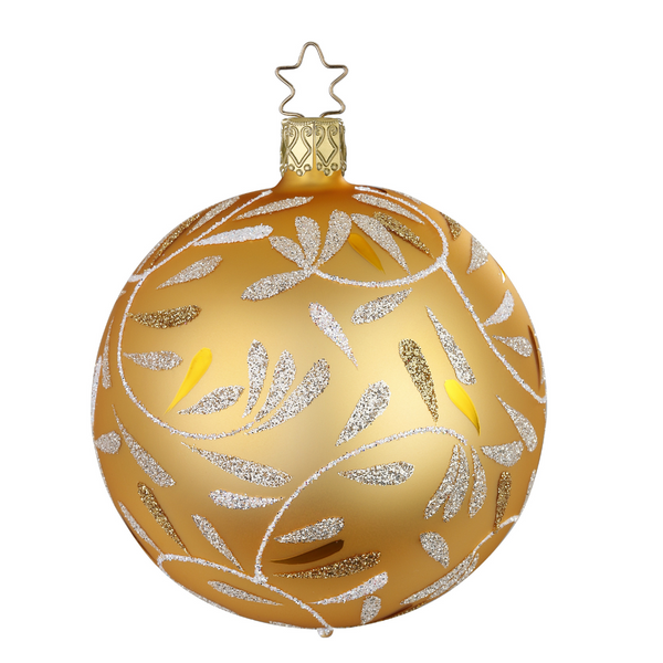 Delights Ball Ornament, Gold Matte, XL by Inge Glas of Germany