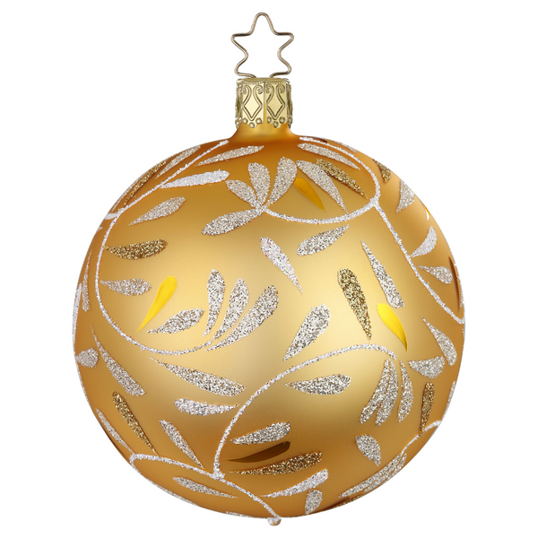 Delights Ball Ornament, Gold Matte, Jumbo by Inge Glas of Germany