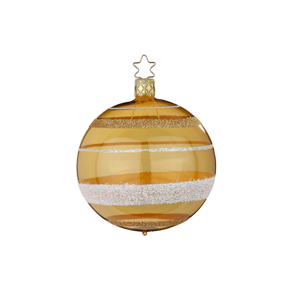 Shimmering Stripes Ball, gold, small by Inge Glas of Germany