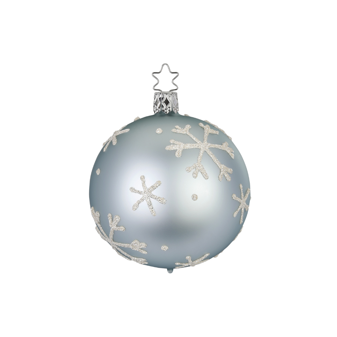 Snowflakes Ball, arctic blue, 6cm by Inge Glas of Germany