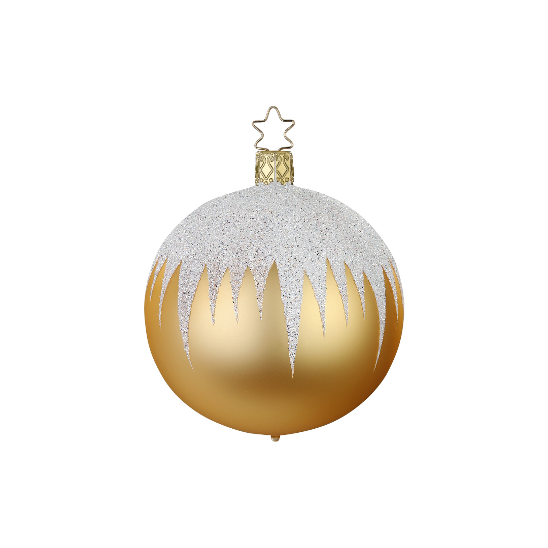 Icicle Ball, inkgold matte, 6cm by Inge Glas of Germany