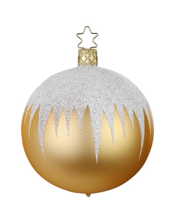 Icicle Ball, inkgold matte, 8cm by Inge Glas of Germany