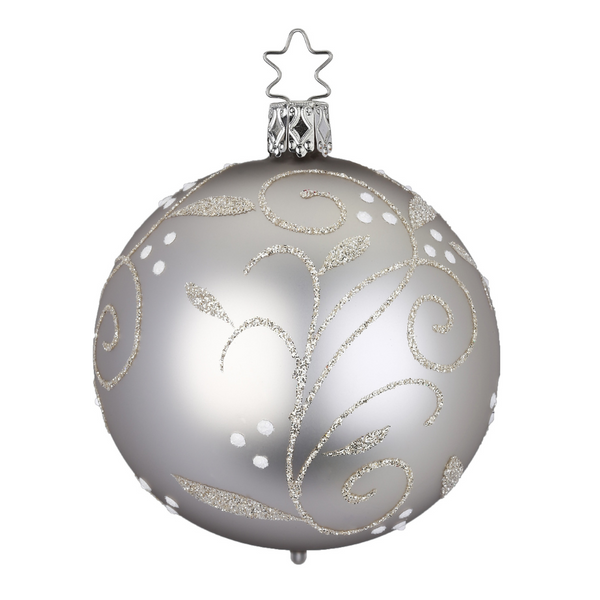 Winter Berries Ball, Silver, large by Inge Glas of Germany