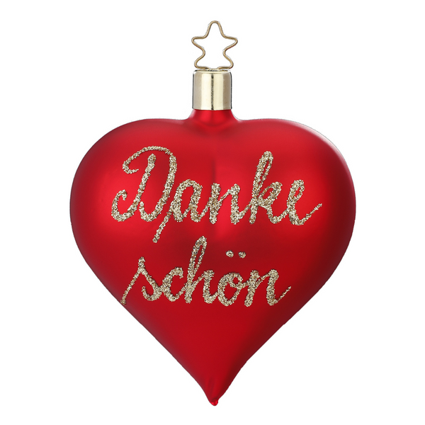 Danke Schon Heart, red matte by Inge Glas of Germany