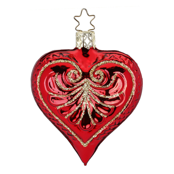 3.4" Red Shiny Heart by Inge Glas of Germany