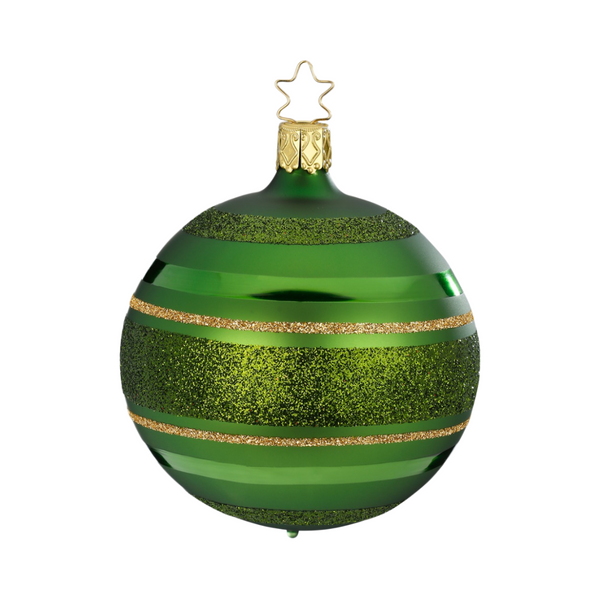 Straight Lines Ball, fir green matte by Inge Glas of Germany