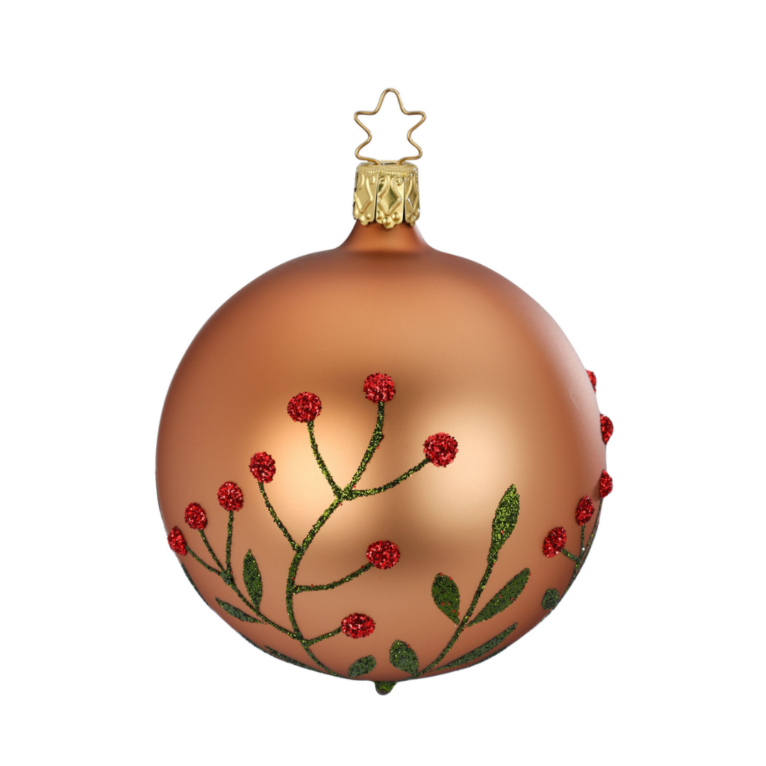 Wildflowers Ball, 8cm, toffee matte by Inge Glas of Germany