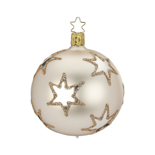 Rising Star Ball, champagne matte, 8cm by Inge Glas of Germany