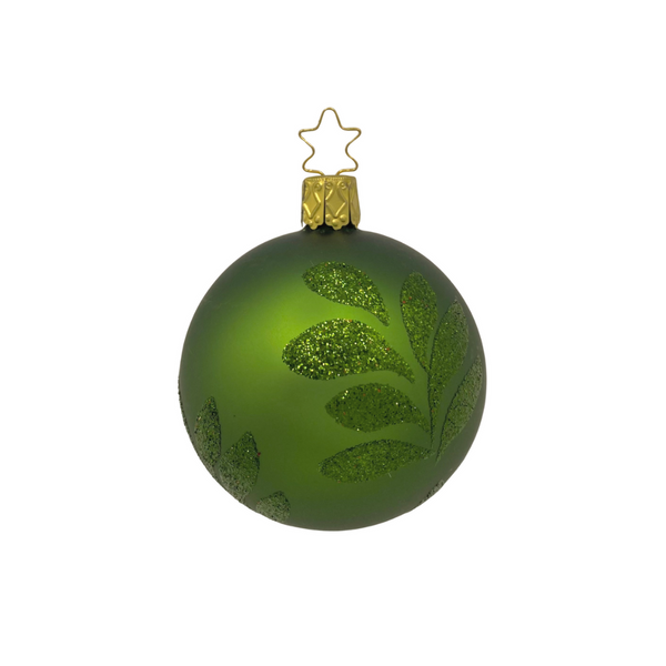 Magic Leaf Ball, fir green matte, small by Inge Glas of Germany
