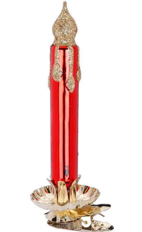 5.2" Red Shiny Candle by Inge Glas of Germany