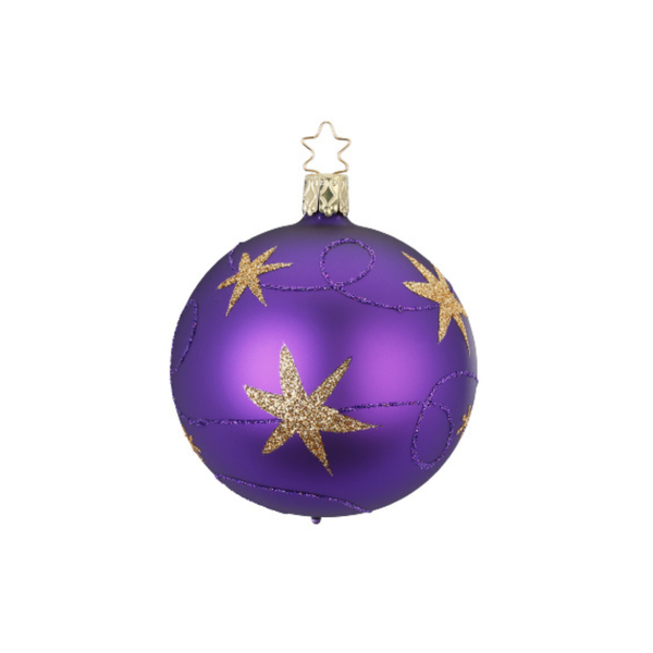 Star Ribbon Ornament, Plum Matte, Small by Inge Glas of Germany