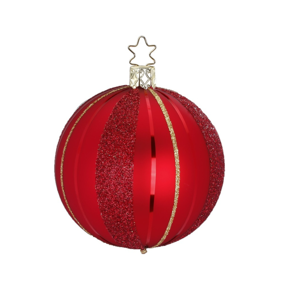 Traditional Stripes Ornament, Red Matte by Inge Glas of Germany