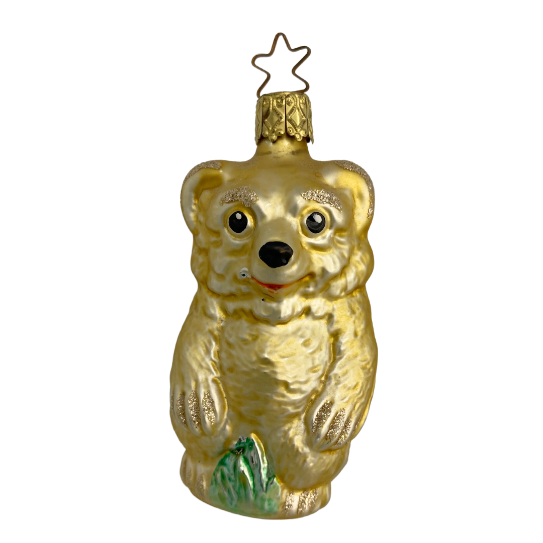 Bear with gold glitter by Inge Glas of Germany