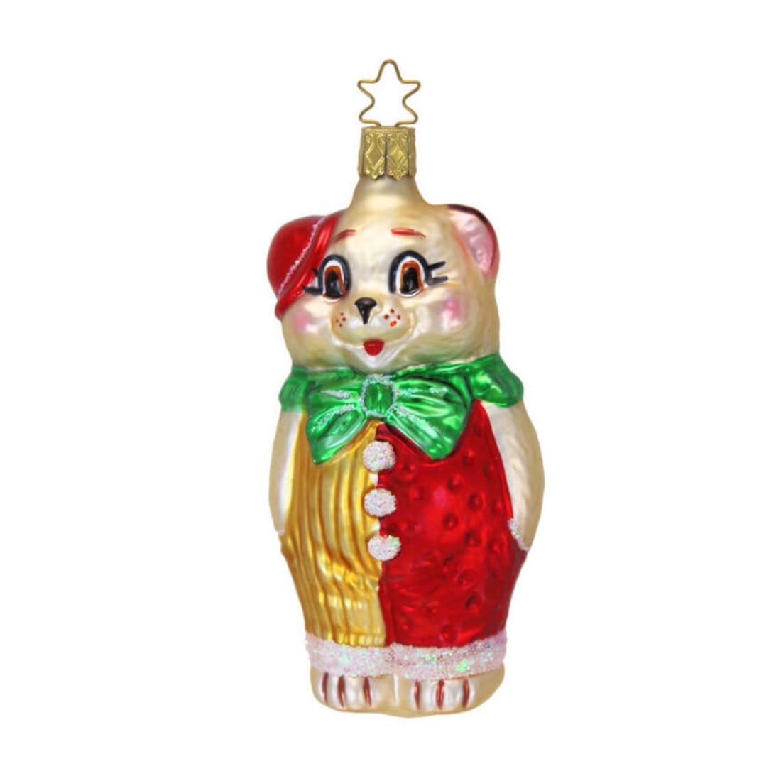 Bear in Clown Suit Ornament by Inge Glas of Germany