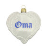 Porcelain Oma and Opa Heart Ornament by Lindner Porcelain