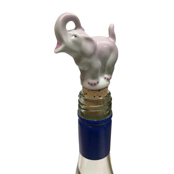 Porcelain Elephant wine stopper by Lindner Porcelain