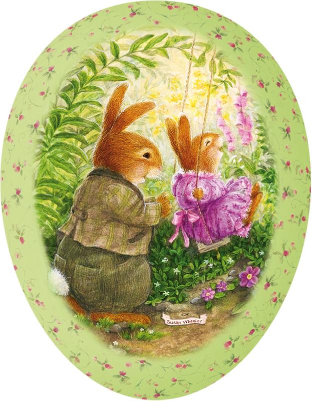 Holly Pond Hill 12cm Decoupage Cardboard German Fillable Easter Egg by Nestler GmbH