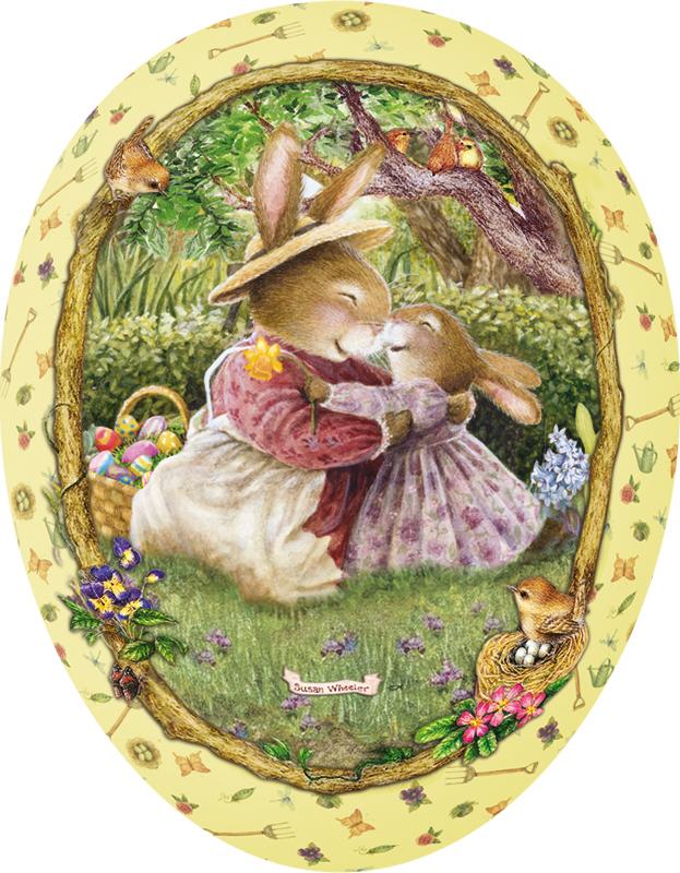 Holly Pond Hill 12cm Decoupage Cardboard German Fillable Easter Egg by Nestler GmbH