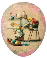 Easter Morning 12cm Decoupage Cardboard German EasterFillable Egg by Nestler GmbH