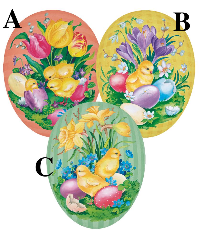 Spring Awakening 15cm Decoupage Cardboard German Fillable Easter Egg by Nestler GmbH