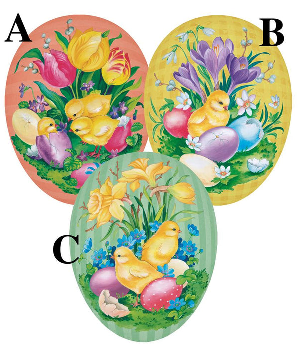 Spring Awakening 15cm Decoupage Cardboard German Fillable Easter Egg by Nestler GmbH