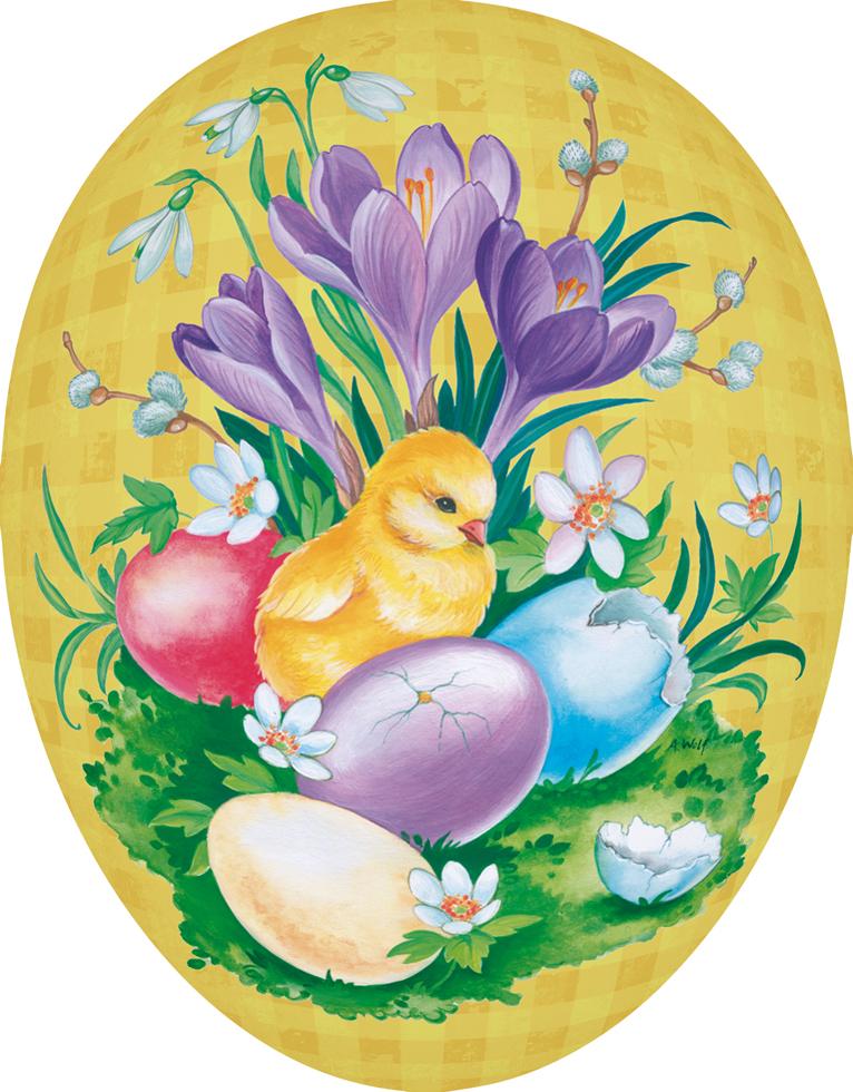 Spring Awakening 15cm Decoupage Cardboard German Fillable Easter Egg by Nestler GmbH