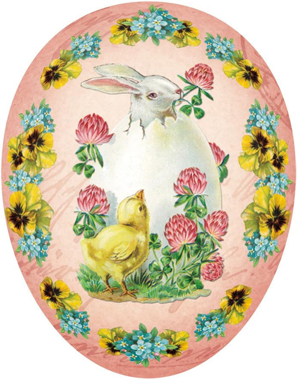 Easter Greetings 15cm Decoupage Cardboard German Fillable Easter Egg by Nestler GmbH