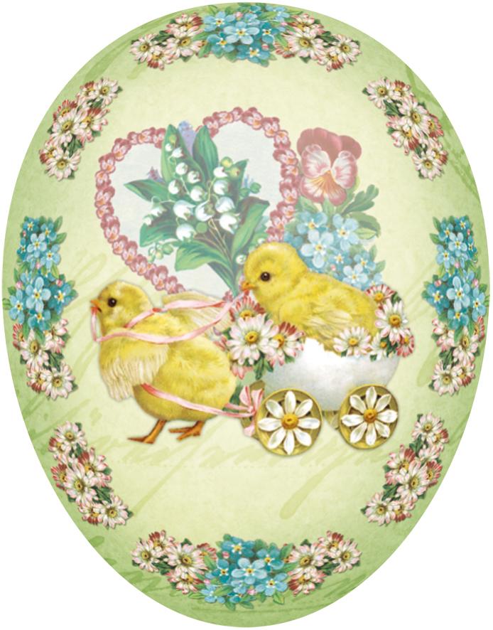 Easter Greetings 15cm Decoupage Cardboard German Fillable Easter Egg by Nestler GmbH
