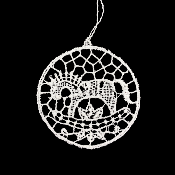 Lace Rocking Horse in Circle Ornament by StiVoTex Patrick Vogel